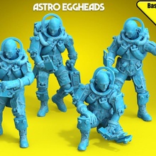 astro scientists egghead pack tabletop alien space scifi astronaut 3d print model - Mito3D