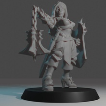 paladin masaüstü kız kalkan Warhammer savaşçı Kadın Zindanlar Ejderhalar d yol bulucu 9thage cesur sopalamak 3d print model - Mito3D