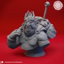 rechinar duende Rey busto mesa criatura monstruo miniatura dnd 3d print model - Mito3D