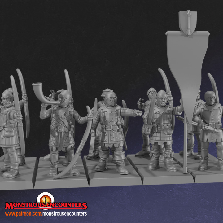 bretone arcieri unità negozio arciere fantasia medievale modulare warhammer francese mostruoso incontri oldhammer middlehammer bretonnia 3D print model - Mito3D