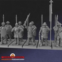 bretão men at arms unidade loja fantasia medieval modular martelo guerra francês soldados tampo mesa cavaleiros velho médio bretônia 3d print model - Mito3D