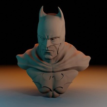 batman bust action bat dark hero knight superhero dc comics sculpt league dccomics justice fanart blender wayne bruce 3d print model - Mito3D
