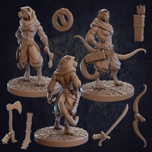 taja tabaxi ranger - presupported tabletop cat dragon dragons dungeons fighter hero mini tiger character miniature indian trappers bow ranger jungle rogue dnd leopard tabaxi lodge