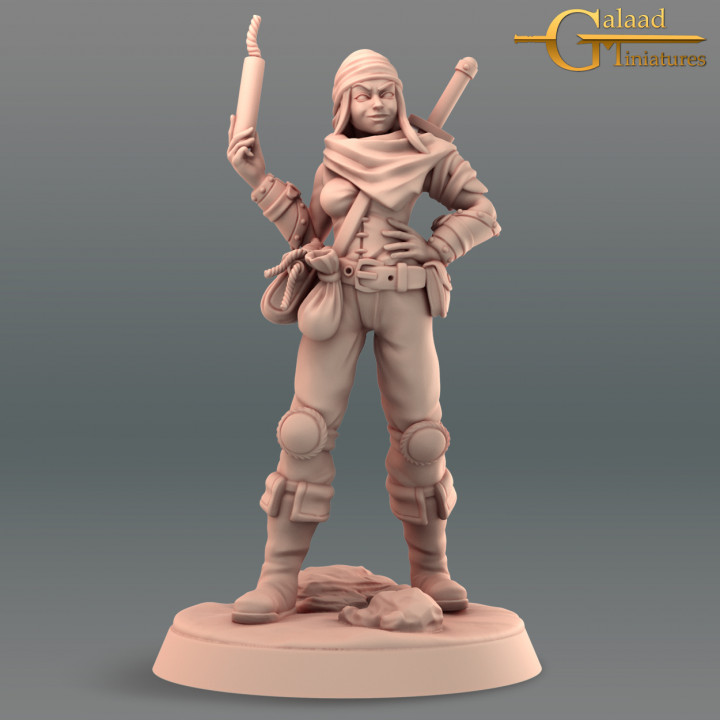 haydut masaüstü Ejderha kadın kız insan Kickstarter mini rol yapma rpg savaşçı Kadın Odun zindan 28mm 32mm dinamit 3D print model - Mito3D