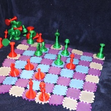 curves' corners chess set easy fun game boardgame polypanels square 3d print model - Mito3D