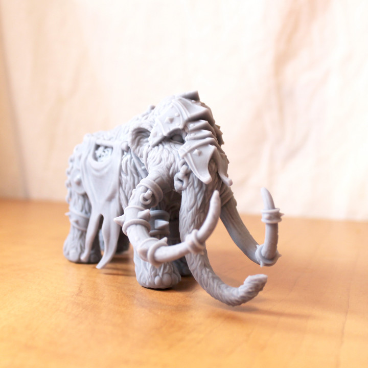 savaş mamut masaüstü stl zırh Dinozor fantezi rpg minyatür 3dprint fil Zindanlar Ejderhalar dnd diş ttrpg Grimdark yeniden gönderme 3D print model - Mito3D