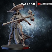 nun 1 support ready tabletop barbarian dragons dungeons fantasy female rpg miniature hammer wargame dnd dndpathfinder 3d print model - Mito3D