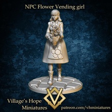 npc flower vending girl tabletop fantasy mini dungeon dnd ttrpg trpg 3d print model - Mito3D