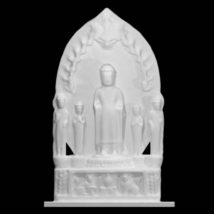 buddhist votive stele guimet museum paris scan 3D print model - Mito3D
