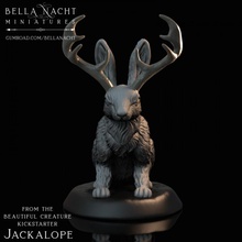 Jackalope 32mm escala mesa Conejo compañero conejito dnd liebre pionero familiar 3d print model - Mito3D