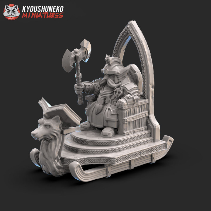 anão trono tampo mesa herói jogos guerra martelo 3D print model - Mito3D