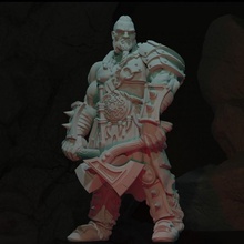 barbare champion combattant Humain rpg personnage Masculin table dnd présupporté 3d print model - Mito3D