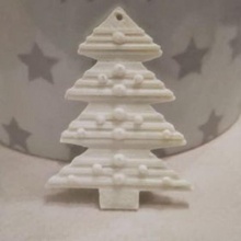 Natale albero decorazione bianca vacanze vacanza 3d print model - Mito3D