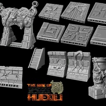 subir huexili cerradura abierta calabozo conjunto Tienda azteca modular terreno maya minis 3d print model - Mito3D