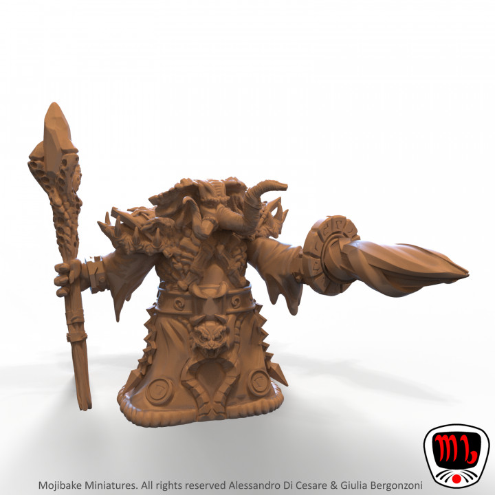 zatha' err marb chief warlock pre supported store modular minis loxodon chtulhu chaugnarfaugn 3D print model - Mito3D