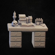 Magier Tabelle Geschäft Umgebung Möbel Magie Miniatur Tischplatte Hexenmeister 3d print model - Mito3D