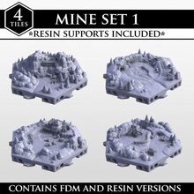 hexton hills mining set 01 store environment fantasy fdm hexagon modular river roleplay rpg wargaming warhammer windmill resin castle hex volcano fort map wargame catan village town mountain campaign empire dnd scenery pit 3d print model - Mito3D