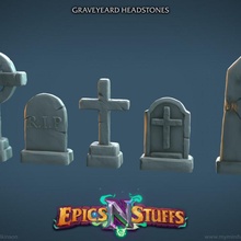 graveyard headstones store dragons dungeons environment halloween terrain undead warhammer zombie props dnd 5th pathfinder scatter 5e backgroud 3d print model - Mito3D