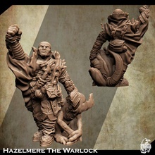 support free warlock miniature hazelmere store fantasy fighter roleplay rpg mage tabletop d&d 28mm 32mm adventurere 3d print model - Mito3D