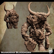 suporte livre bruto Minotauro miniatura Mannarak chifre sangue tampo mesa criatura fantasia gigante rei monstro vilão inimigo masmorra dnd 3d print model - Mito3D