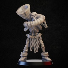 skeleton battle horn store undead miniature tabletop musician 3d print model - Mito3D