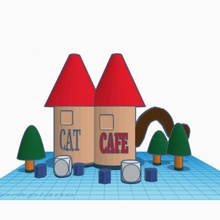 cat cafe tinkercad 3d print model - Mito3D