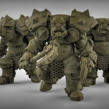 armored orcs fantasy orc rpg warhammer dungeonsanddragons dnd pathfinder tabletopgames kingsofwar armoured 3d print model - Mito3D