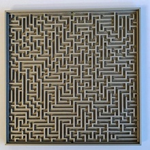 Labirinto camada 3 quadrado Difícil loja stl parede pla petg corredor labirinto 3d print model - Mito3D