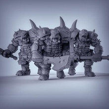 orc boss armour rpg warhammer dungeonsanddragons dnd pathfinder tabletopgames armoured kingofwar 3d print model - Mito3D