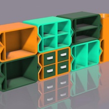 desktop storage modular design desk 3d print model - Mito3D