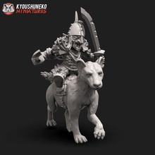 goblin warlord mounted store wargaming warhammer rider hyena kow 3d print model - Mito3D