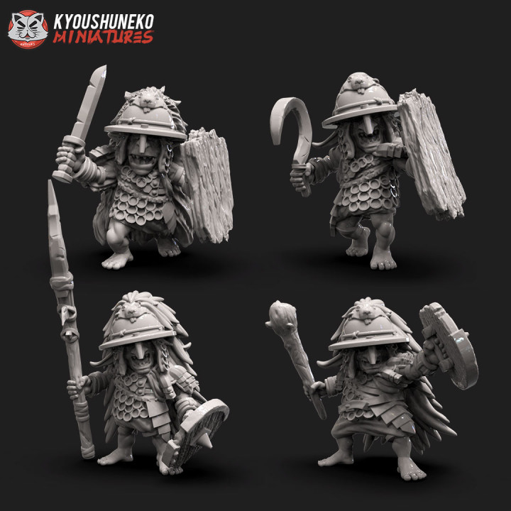 goblin guerrieri negozio wargaming warhammer 9thage aos kow 3D print model - Mito3D