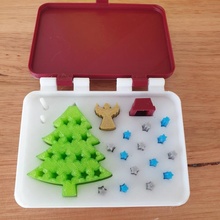 Navidad caja decoración regalo ornamento árbol navidad apoya 3d print model - Mito3D