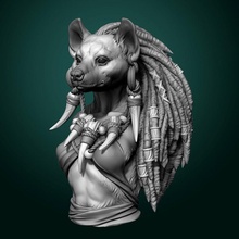meirsoa gnoll matriarch bust pre-supported store fantasy game miniature sculpt tabletop wargame dnd pathfinder busts dndminiature dndcharacter 3d print model - Mito3D
