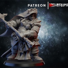 nun 7 support ready store barbarian dragons dungeons female rpg warhammer miniature wargame pathfinder 3d print model - Mito3D