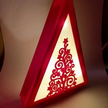 christmas tree triangle stand desktop light fast print support & garden gift lamp ornament assembly nosupport holiday 3d print model - Mito3D