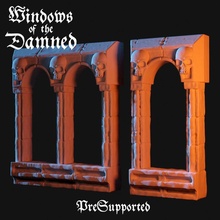 windows damned - single double pre-supported buildings fantasy gothic terrain wargames wargaming warhammer window mordheim frostrgrave 3d print model - Mito3D