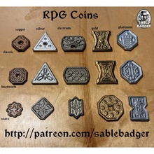 rpg coins - set 1 toys & games currency d&d 3d print model - Mito3D