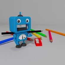 pencil sharpener robot 3d print model - Mito3D