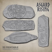 rune flat stone slab presupported 3d print model - Mito3D