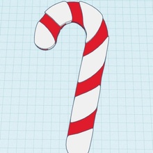 candy cane christmas ornament 3d print model - Mito3D