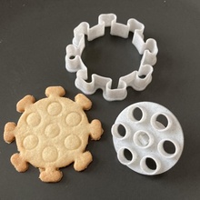covid cookie cutter christmas baking kitchen oven xmas corona cookiecutter x-mas virus dough covid19 3d print model - Mito3D
