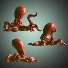 poulpe dessin animé table animal mignonne monstre 3d print model - Mito3D
