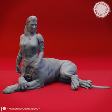 lamia - tabletop miniature toys & games cat creature lion monster rpg woman dnd pathfinder gloomhaven aos 3d print model - Mito3D