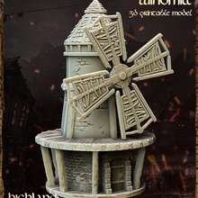medieval windmill - highlands miniatures tabletop building farm 3d print model - Mito3D