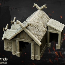 horse stable - highlands miniatures tabletop building medieval diorama wargame 28mm 32mm 3d print model - Mito3D