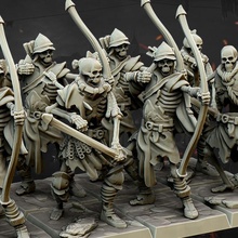 undead archers - highlands miniatures tabletop army arrows vampire bow wargame 28mm warriors 32mm skeletons 3d print model - Mito3D