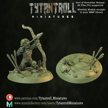 goblin archer base pre-supported tabletop miniature sculpting dnd bases greenskins archerarrow 3d print model - Mito3D