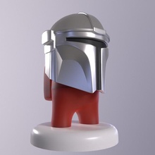 us mini personnalisable personnage mandalorien chapeau Noël miniature toilette jeux société jeu plateau 3d print model - Mito3D