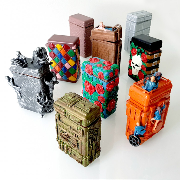 Box Scharnier bündeln Pack Geschäft gotisch Steampunk Rosen Dieselpunk 3D print model - Mito3D